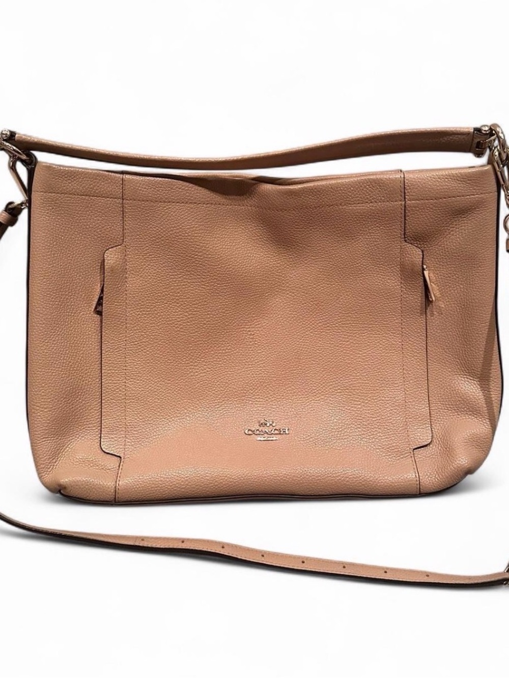 Coach Pebbled Leather Shoulder Bag in Tan